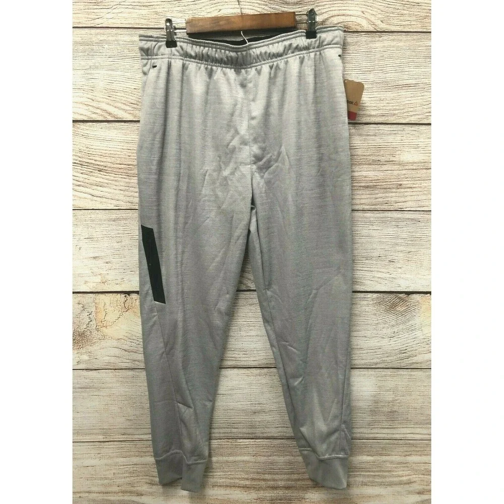 Reebok Jogger Pants Mens Large Sleet Heather Slim Fit Sprint Joggers New